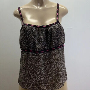 Zuliana Size Large Cheetah Print With Lace & Satin Shoulder Straps